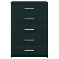 vidaXL Ladekast 71x35x108 cm spaanplaat zwart