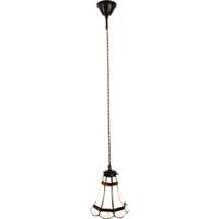 LumiLamp Hanglamp Tiffany 5LL-6201 Ø 15*115 cm E14/max 1*40W - Wit, Bruin Glas, Metaal