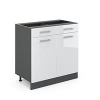 Vicco Küchenschrank Unterschrank Schubunterschrank 80 cm R-Line Anthrazit weiß