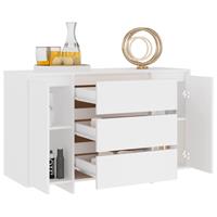 VidaXL Dressoir met 3 lades 120x41x75 cm bewerkt hout wit