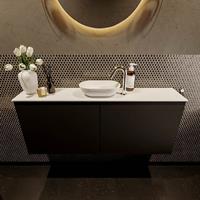 Mondiaz Fowy toiletmeubel 120x50x23cm urban mat 1 kraangat wasbak: midden 2 deuren solid surface met blad MDF kleur wasbak: wit FOWY59025urbantalc