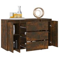 vidaXL Dressoir met 3 lades 120x41x75 cm spaanplaat gerookt eikenkleur