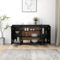 vidaXL Dressoir 135x41x75 cm spaanplaat zwart