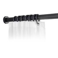 Wenko Duschvorhangstange »Luz«, , Ø 280 mm, ausziehbar, ohne bohren, 110 - 185 cm, aus rostfreiem Aluminium