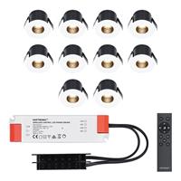 HOFTRONIC™ 10x Betty witte LED Inbouwspots complete set - Dimbaar - 12V - 3 Watt - Veranda verlichting - voor binnen en buiten - 2700K warm wit