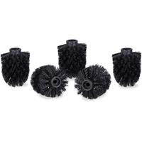 RELAXDAYS WC Bürstenkopf im 5er Set, lose Toilettenbürsten 9,5 mm Gewinde, Ersatzbürstenkopf Durchmesser 8 cm, schwarz