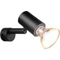 BES LED LED Wandlamp - Wandverlichting - Trion Loreno - GU10 Fitting - Spatwaterdicht IP44 - Rond - Mat Zwart - Aluminium