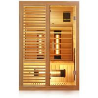 Dewello Infrarotkabine Infrarotsauna Hamlin, inkl. Vollspektrumstrahler für 2 Personen - LED-Farblicht - Wärmekabine mit Radio, Bluetooth 130 cm x