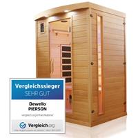 Dewello Infrarotkabine Infrarotsauna PIERSON, inkl. Vollspektrumstrahler für 1-2 Personen - LED-Farblicht - Wärmekabine mit Radio, Bluetooth 135 cm