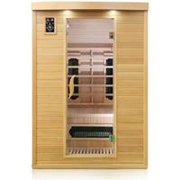 Dewello Infrarotkabine Infrarotsauna LAVAL PLUS inkl. Keramikstrahler für 2 Personen - LED-Farblicht - Wärmekabine mit Radio, Bluetooth 135 cm x