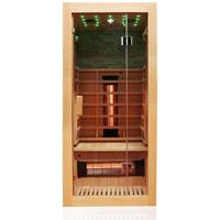 Dewello Infrarotkabine Infrarotsauna MILTON, inkl. Vollspektrumstrahler für 1 Person - LED-Farblicht - Wärmekabine mit Radio, Bluetooth 90 cm x 90 cm