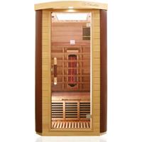 Dewello Infrarotkabine Infrarotsauna Toronto, inkl. Vollspektrumstrahler für 1 Person - LED-Farblicht - Wärmekabine mit Radio, Bluetooth 102 cm x