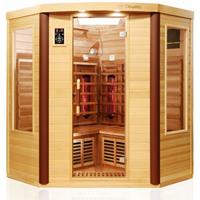 Dewello Infrarotkabine Infrarotsauna Toronto, inkl. Vollspektrumstrahler für 1- 4 Personen - LED-Farblicht - Wärmekabine mit Radio, Bluetooth 152 cm