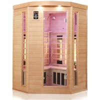 Dewello Infrarotkabine Infrarotsauna LAKEFIELD 3, inkl. Vollspektrumstrahler für 2-3 Personen - LED-Farblicht - Wärmekabine mit Radio, Bluetooth 140