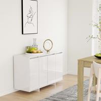 vidaXL Dressoir 120x41x75 cm bewerkt hout hoogglans wit