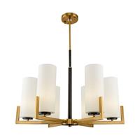 Maytoni Fortano kroonluchter 6-lamps glazen kap