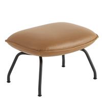 Doze Ottoman Leder Cognac/Anthrazit Schwarz