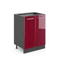 Vicco Küchenschrank Unterschrank 60 cm R-Line Anthrazit bordeaux