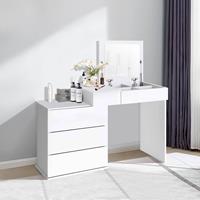Ml-design - Schminktisch mit Spiegel, 117,5x78x45 cm, Weiß