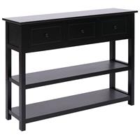vidaXL Dressoir 108x30x76 cm massief paulowniahout zwart