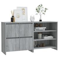 vidaXL 2 st Dressoirs bewerkt hout grijs sonoma eikenkleurig