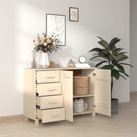 vidaXL Dressoir 113x40x80 cm massief grenenhout honingbruin