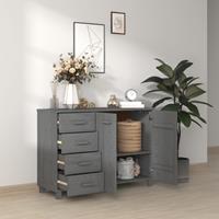 vidaXL Dressoir 113x40x80 cm massief grenenhout donkergrijs