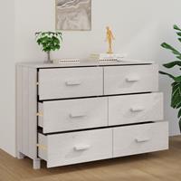 vidaXL Dressoir 113x40x80 cm massief grenenhout wit