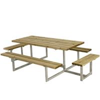 Trendyard Picknicktafel Hout en Staal Basic Geimpregneerd Hout 4 Bankjes