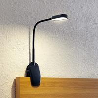 Prios Najari LED klemlamp, zwart