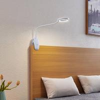 Prios Harumi LED klemlamp, wit