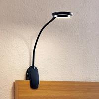 Prios Harumi LED klemlamp, zwart