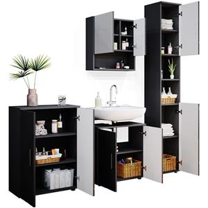 Vicco Badmöbel Set Badezimmermöbel Irma Spiegelschrank Unterschrank Badkommode - 