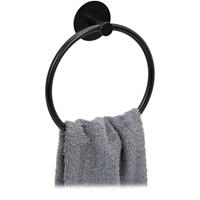 RELAXDAYS Handtuchring, selbstklebend, Edelstahl & Aluminium, Ø 16,5 cm, Badezimmer & Küche, Handtuchhalter, schwarz - 