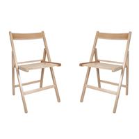 Set van 4x stuks naturel houten klapstoelen voor binnen en buiten -