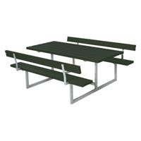 Trendyard Picknicktafel Hout en Staal Basic Groen 2 Rugleuningen