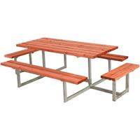 Trendyard Picknicktafel Hout en Staal Basic Teak 4 Bankjes