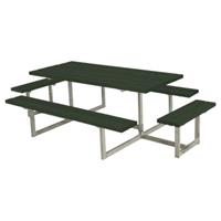 Trendyard Picknicktafel Hout en Staal Basic Groen 4 Bankjes