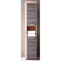 TRENDTEAM Hochschrank Badschrank Badezimmerschrank Standschrank Cancun Nussbaum 36 x 184cm