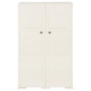 VIDAXL Kunststoffschrank Holzdesign 79x43x125 cm Cremefarbend - Creme - 