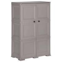 VIDAXL Kunststoffschrank Holzdesign 79x43x125 cm Grau - Grau - 