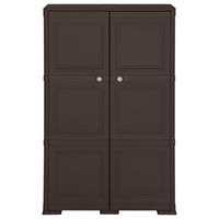 VIDAXL Kunststoffschrank Holzdesign 79x43x125 cm Braun - Braun - 