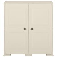 VIDAXL Kunststoffschrank Holzdesign 79x43x85,5 cm Cremefarbend - Creme - 