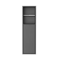 Best Design Moya Zione inbouw toiletrolhouder met deur 60x17x12cm gunmetal