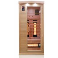 Dewello Infrarotkabine Infrarotsauna PIERSON mit Vollspektrumstrahler für 1 Person - LED-Farblicht - Wärmekabine mit Radio, Bluetooth 90 cm x 90 cm