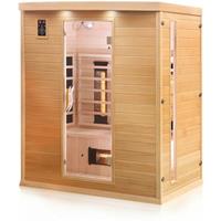 Dewello Infrarotkabine Infrarotsauna PIERSON, inkl. Vollspektrumstrahler für 2-3 Personen - LED-Farblicht - Wärmekabine mit Radio, Bluetooth 160 cm x 105