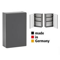 LOMADOX Bad Hängeschrank 40 cm breit VIDAGO-03 in graphit mit Push-to-Open Funktion, B/H/T: ca. 40/64/20 cm grau