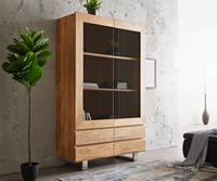 DELIFE Highboard  Live-Edge 120x190 cm Akazie Natur Baumkante 2 Türen 4 Schubladen Massiv