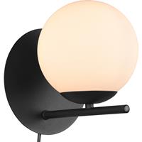 BES LED LED Wandlamp - Wandverlichting - Trion Pora - E14 Fitting - Rond - Mat Zwart - Aluminium