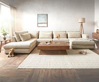 DELIFE Wohnlandschaft Isla 430x225 Chenille Beige Ottomane links